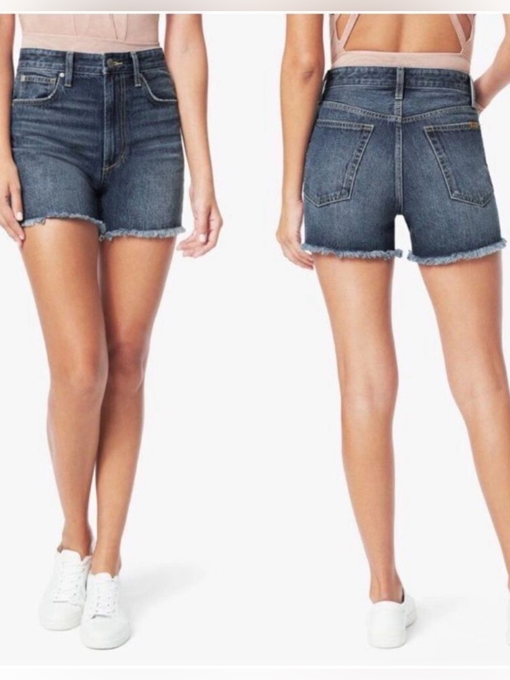 Joe's Jeans size 24 Blue High-Rise Frayed Hem Denim Shorts